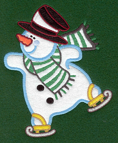 Embroidery Design: Skating snowman appliques4.62w X 5.64h