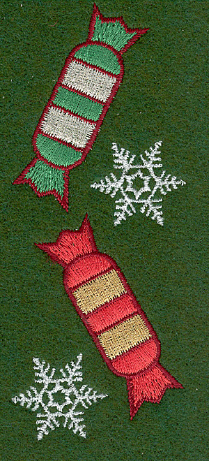 Embroidery Design: Snowflakes and crackers B1.92w X 4.62h