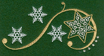 Embroidery Design: Snowflakes star and swirl5.01w X 2.64h