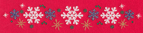 Embroidery Design: Snowflake border C large 9.70w X 1.99h