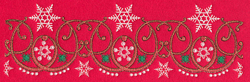 Embroidery Design: Snowflake border D large10.90w X 3.43h