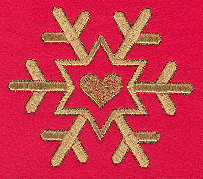 Embroidery Design: Snowflake with heart N large5.14w X 4.44h