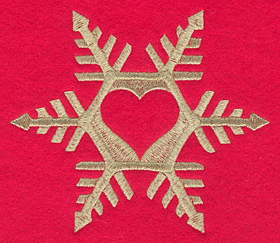 Embroidery Design: Snowflake with heart P large5.14w X 4.46h