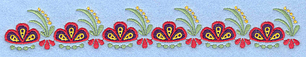 Embroidery Design: Floral border7.00w X 1.02h