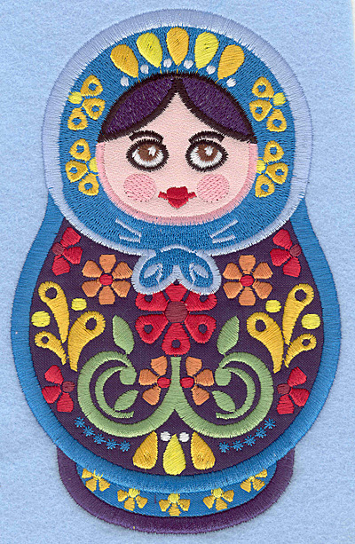 Embroidery Design: Matryoshka Applique Doll C large 4.47"w X 7.00"h