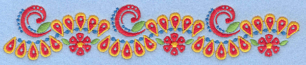 Embroidery Design: Floral border 7.00"w X 1.31"h