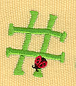 Embroidery Design: Ladybug Letters # 1.26w X 1.35h