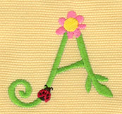 Embroidery Design: Ladybug Letters A 2.06w X 1.94h