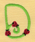Embroidery Design: Ladybug Letters D  1.18w X 1.63h