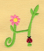 Embroidery Design: Ladybug Letters H  1.58w X 2.04h