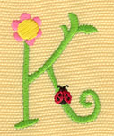 Embroidery Design: Ladybug Letters K  1.35w X 1.82h