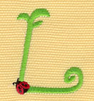 Embroidery Design: Ladybug Letters L  1.35w X 1.71h