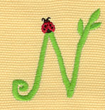 Embroidery Design: Ladybug Letters N  1.75w X 1.85h