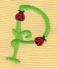 Embroidery Design: Ladybug Letters P  1.20w X 1.65h