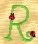 Embroidery Design: Ladybug Letters R  1.46w X 1.71h