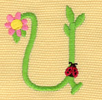 Embroidery Design: Ladybug Letters U  1.60w X 1.81h