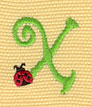 Embroidery Design: Ladybug Letters x 0.93w X 1.08h