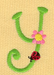 Embroidery Design: Ladybug Letters y 1.16w X 1.83h