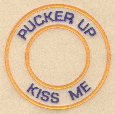 Embroidery Design: Pucker up kiss me3.80"w X 3.80"h