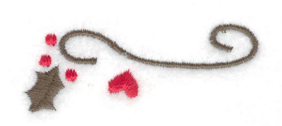 Embroidery Design: Mistletoe heart and swirl 2.42w X 0.93h