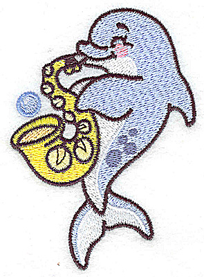 Embroidery Design: Dolphin with horn 2.79w X 3.89h