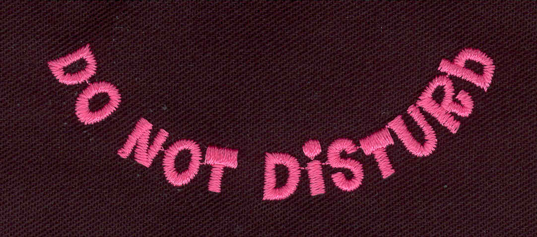 Embroidery Design: Do not disturb3.03w X 1.14h
