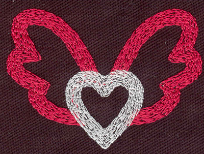 Embroidery Design: Wings with heart2.23w X 1.62