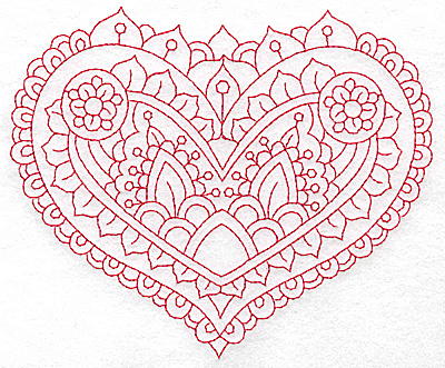 Embroidery Design: Heart 5 Large 6.19w X 5.14h