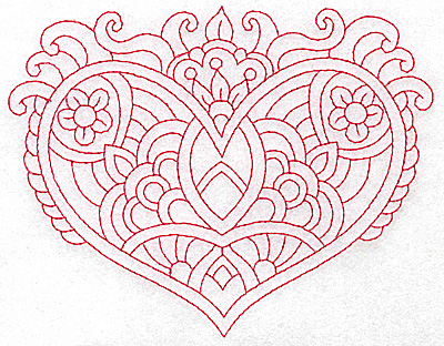 Embroidery Design: Heart 9 Large 6.21w X 4.85h