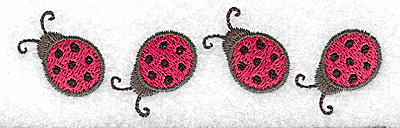 Embroidery Design: Four ladybugs 3.88w X 1.14h
