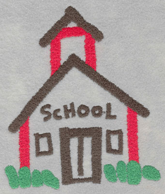 Embroidery Design: School House Large6.69h X 5.70w