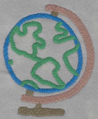 Embroidery Design: Globe Large5.73h X 4.65w