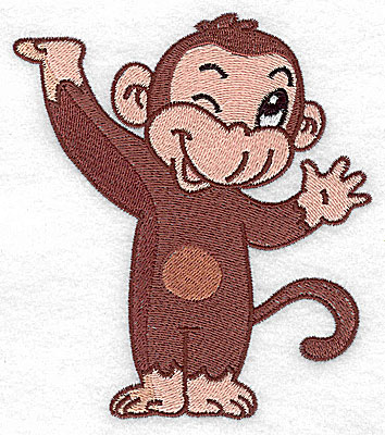 Embroidery Design: Monkey G large 4.38w X 4.95h