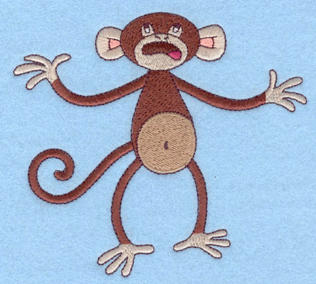 Embroidery Design: Monkey Standing Large4.60h X 5.09w