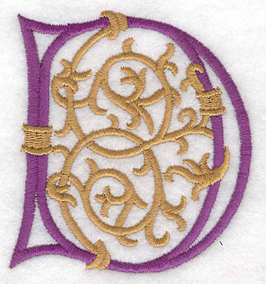 Embroidery Design: Festive Alphabet D large 3.23"w X 3.55"h