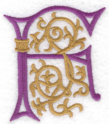 Embroidery Design: Festive Alphabet F large 3.10"w X 3.54"h