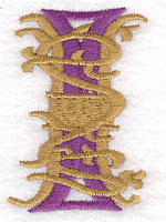 Embroidery Design: Festive Alphabet I large 1.18"w X 3.50"h