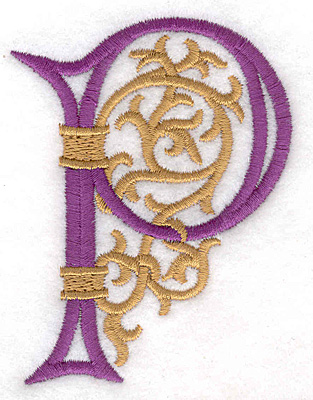 Embroidery Design: Festive Alphabet P large 2.69"w X 3.53"h