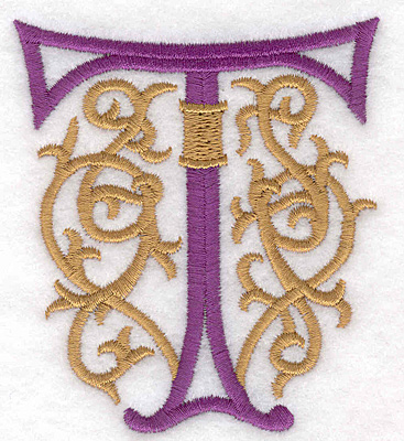 Embroidery Design: Festive Alphabet T large 3.07"w X 3.50"h