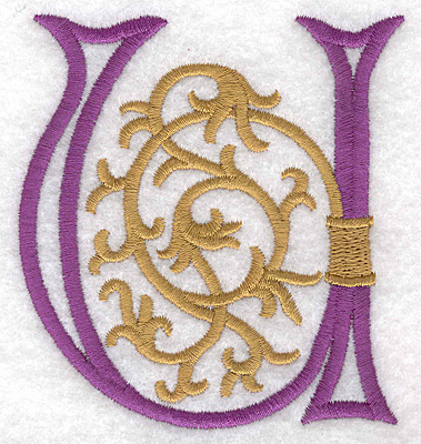 Embroidery Design: Festive Alphabet U large 3.30"w X 3.53"h