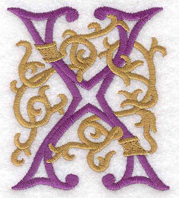 Embroidery Design: Festive Alphabet X large 3.06"w X 3.50"h