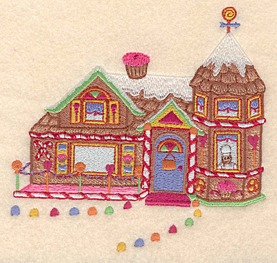 Embroidery Design: Gingerbread house 5.22"X 5.00"h