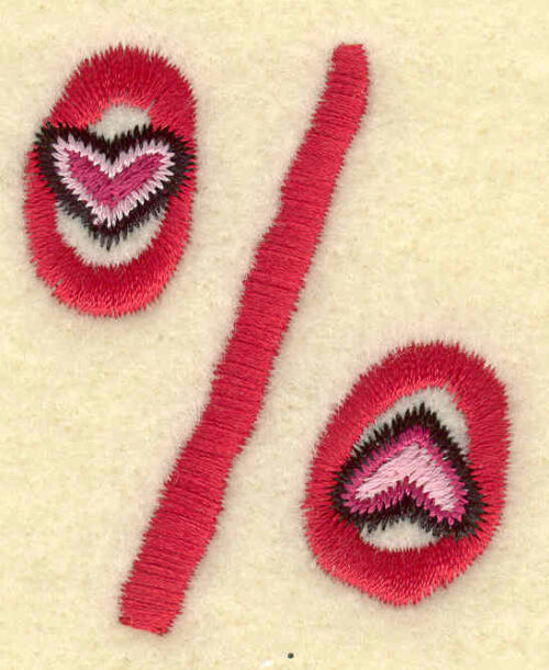 Embroidery Design: Percentage symbol1.69w X 1.99h
