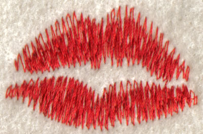 Embroidery Design: Lips kiss romance Valentine1.84w X 1.25h