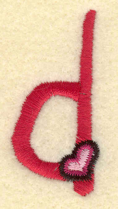 Embroidery Design: Lowercase d0.98w X 1.98h