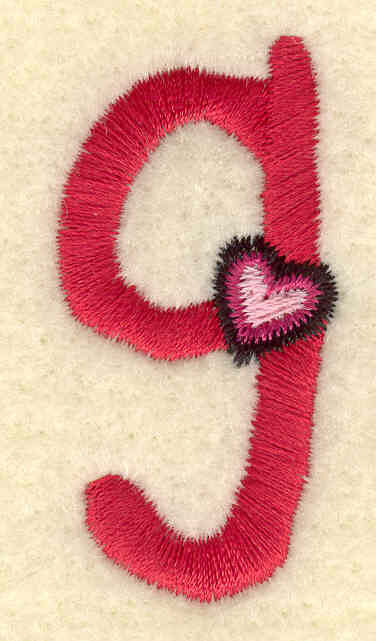 Embroidery Design: Lowercase g0.96w X 1.90h