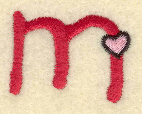 Embroidery Design: Lowercase m1.56w X 1.16h