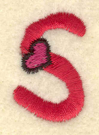 Embroidery Design: Lowercase s0.84w X 1.26h
