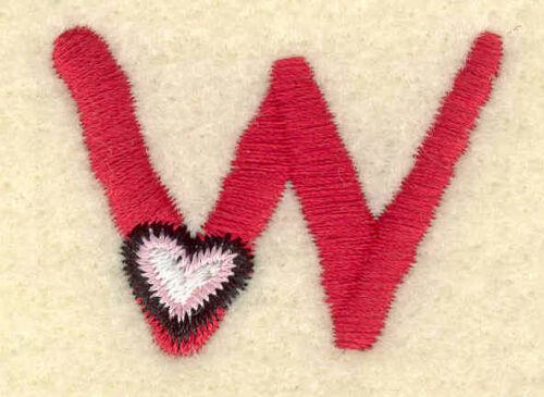 Embroidery Design: Lowercase w1.69w X 1.22h