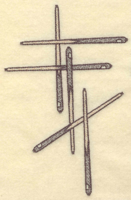 Embroidery Design: Cue sticks verticle arrangement 4.15w X 6.38h